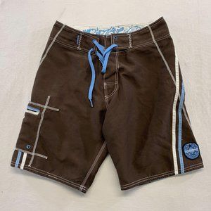 Ripzone Men's Brown Board Shorts with Front